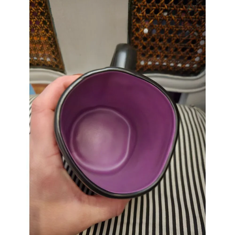 NWT Rae Dunn Halloween Drink Up Witches Coffee Mug Purple Interior